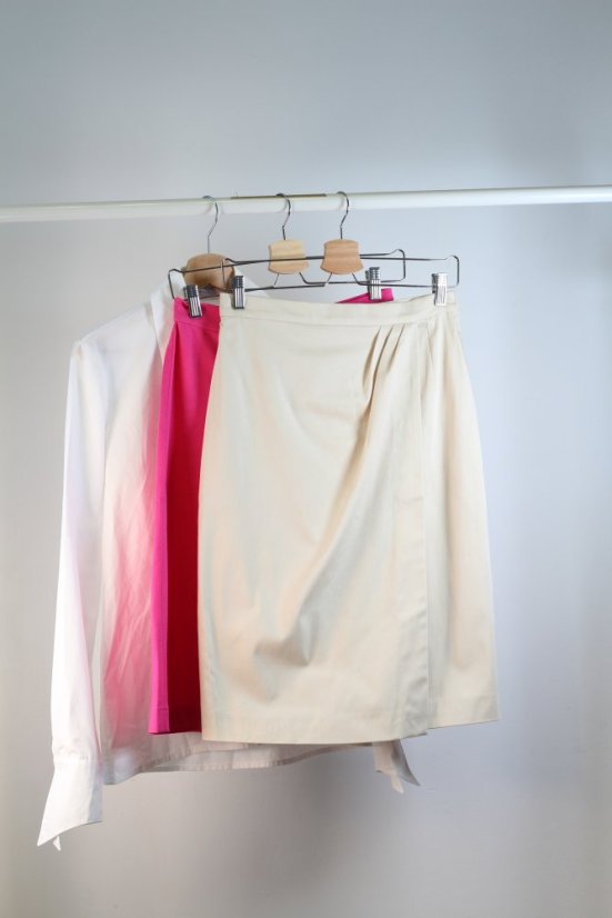 dámska sukňa, biela košeľa SUCHANOVÁ slow fashion